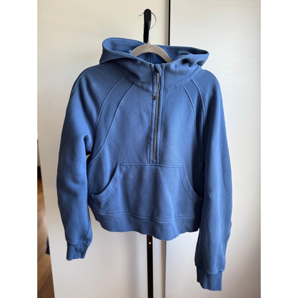 lululemon athletica Blue Half-Zip Hoodie Sweatshirt
